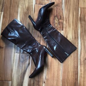 Nine West Brown Knee High boot, 3 inch heel